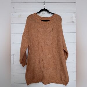 Aerie Warm Brown Cable Knit Sweater